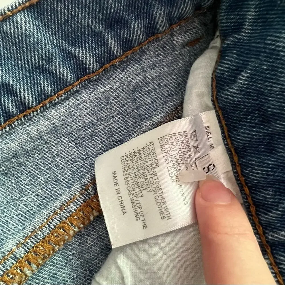 John Galt Denim Skirt‎ Small 100% Cotton Blue Jean Mini Skirt Distressed Raw Hem